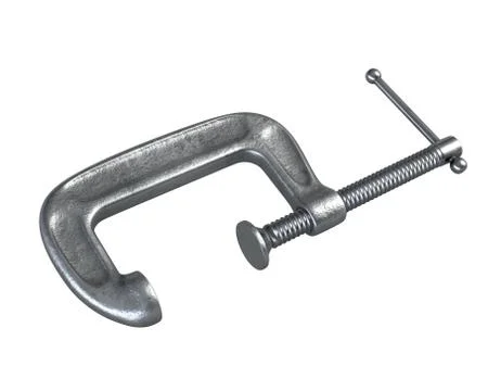 3D render of C-Clamp tool isolated on white Stock Illustration