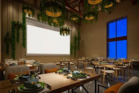 3d render cafe restaurant 스톡 일러스트