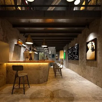 3d render cafe restaurant Illustrazione stock