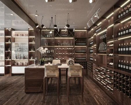 3d render cafe restaurant Stock Photos