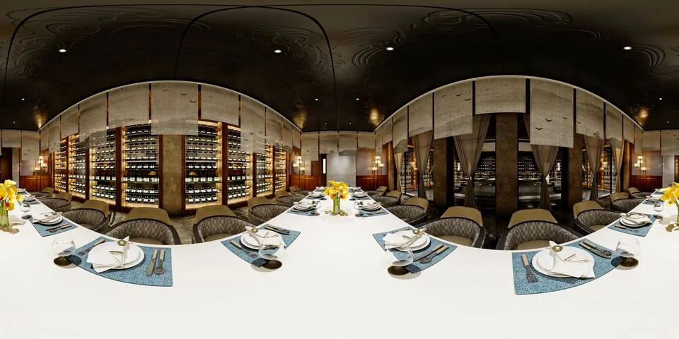 3d render cafe restaurant Stock Photos