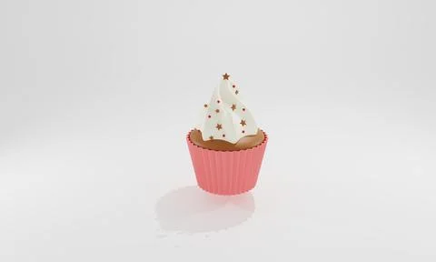 3d render. Cake on a white background. Sweet dessert icon . 3d illustration Stock Illustration