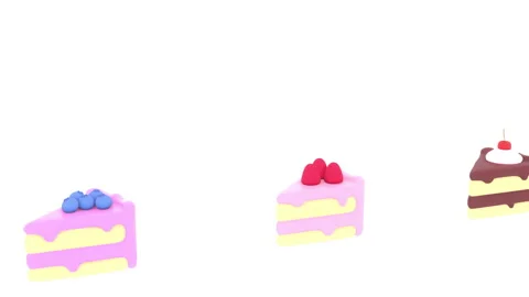 3d render cakes animation on white background Stock Footage 170842418
