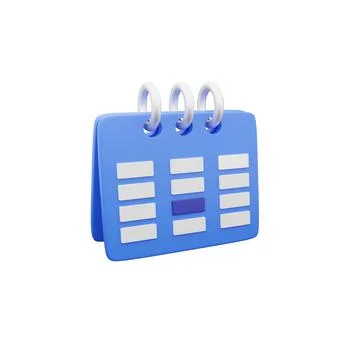 3d render calendar icon on white background. 3d rendering icon calendar time 스톡 일러스트