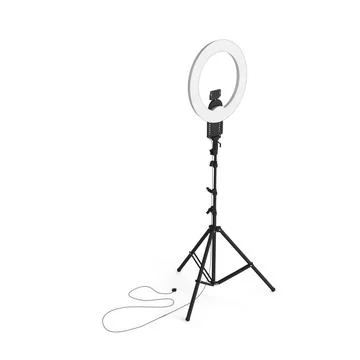 3D render of a camera light on a tripod for professional photography setup Foto stock