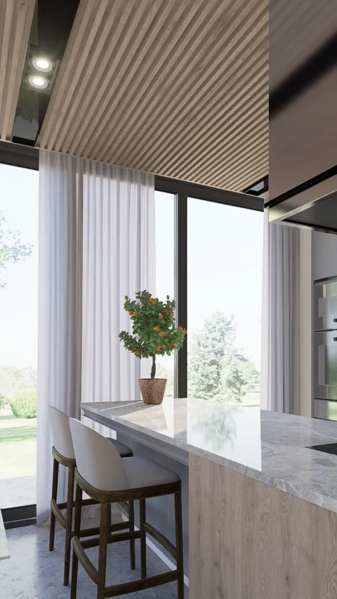 3D render. Camera pan through the interior of a studio apartment Stock Footage 253407604