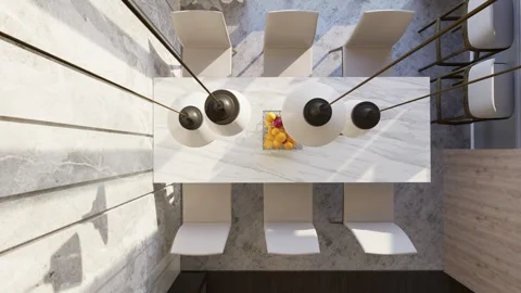 3D-render. Camera pan through the interior of a studio apartment Stock Footage 253509911