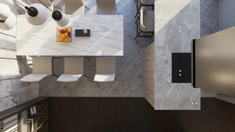 3D-render. Camera pan through the interior of a studio apartment Stock Footage 253509995