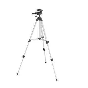 3D render of a camera tripod displayed for photography on a white background Foto stock