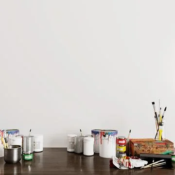 3d render of a can with paint Stock Illustration