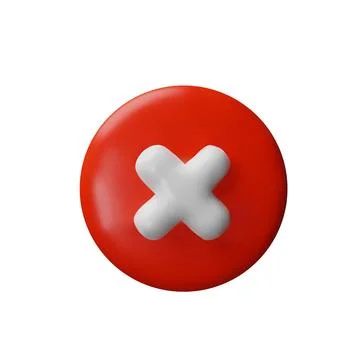 3d render cancel checkbox Stock Illustration