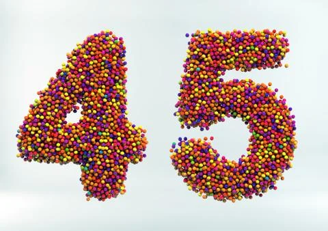3D Render of Candy Dot Alphabet Illustration