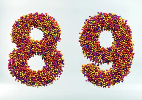 3D Render of Candy Dot Alphabet Stock Illustration
