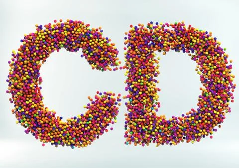 3D Render of Candy Dot Alphabet Stock Illustration