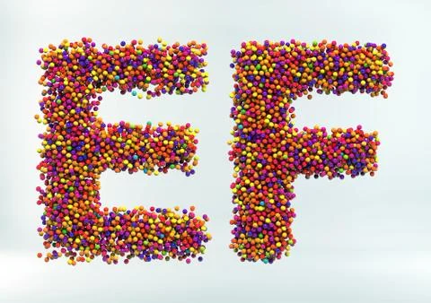 3D Render of Candy Dot Alphabet Stock Illustration