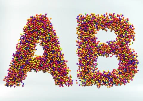 3D Render of Candy Dot Alphabet Stock Illustration