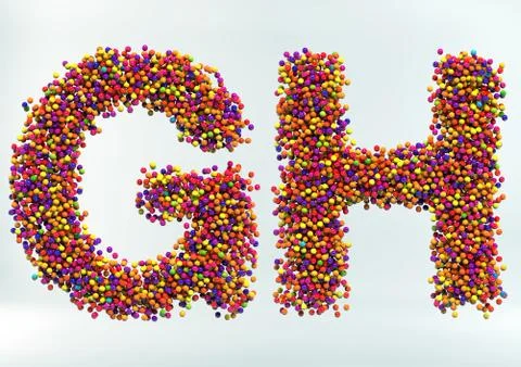 3D Render of Candy Dot Alphabet Stock Illustration