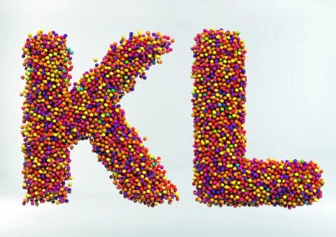 3D Render of Candy Dot Alphabet Stock Illustration