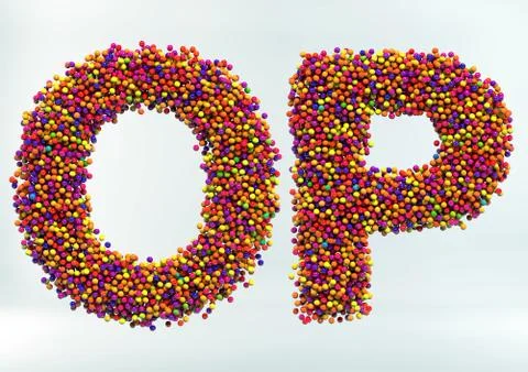 3D Render of Candy Dot Alphabet Stock Illustration
