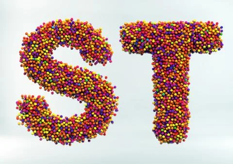 3D Render of Candy Dot Alphabet Stock Illustration