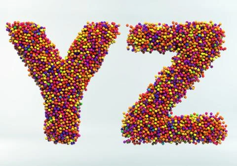 3D Render of Candy Dot Alphabet Stockillustratie