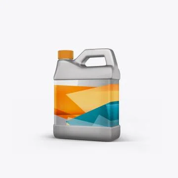 3D render cans of motor oil on a white background Stock Illustration