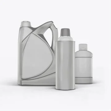 3D render cans of motor oil on a white background Stock Illustration