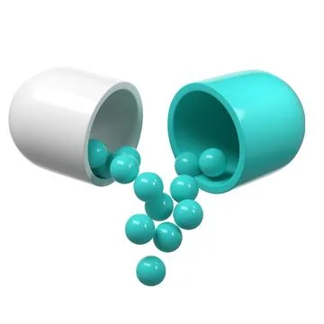 3d render capsule pill drug medicine healthcare pharmacy icon logo illustration Stock Illustration