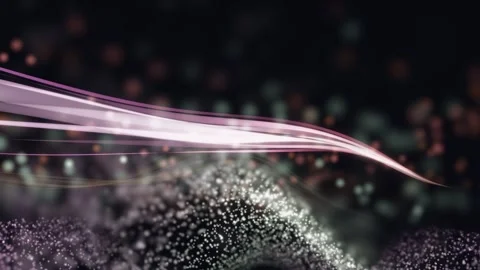 3D Render A captivating 3D render video featuring dynamic, ethereal light trails Stock Footage 340297443