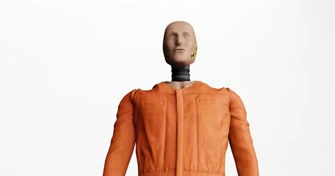 3d render of car crash dummy on isolated background Stock Photos