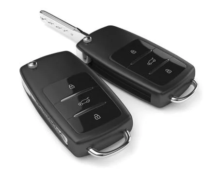 3d render of car keys over white Stock Illustration