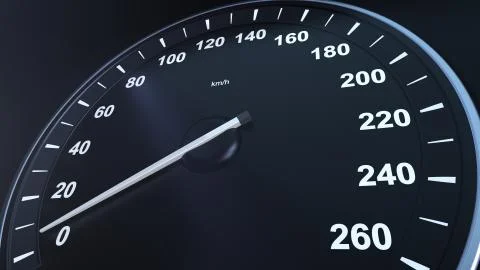 3d render Car Speedometer Macroplane Gaining Speed Stock Illustration