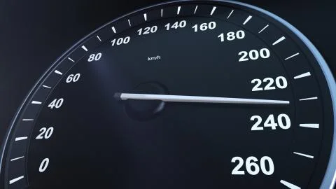 3d render Car Speedometer Macroplane Gaining Speed Stock Illustration