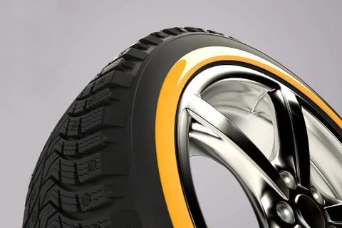 3d render of car wheel Illustrazione stock