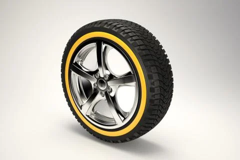 3d render of car wheel Illustrazione stock