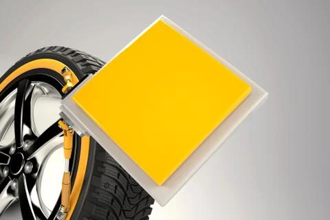 3d render of car wheel. Illustrazione stock