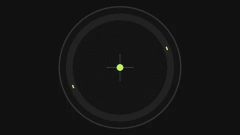 3D render of carbon fiber circular interface with rotating markers creating Stock Footage 334115373
