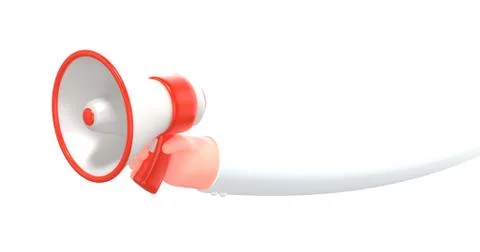 3d render cartoon business hand with loud speaker Stock Illustration