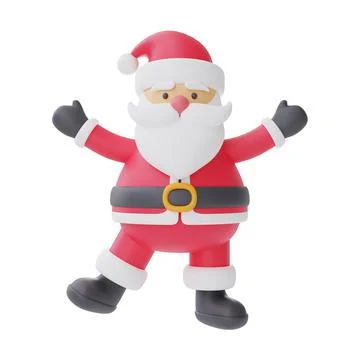 3d render of cartoon character santa claus isolated on white background. Merr Stock Illustration