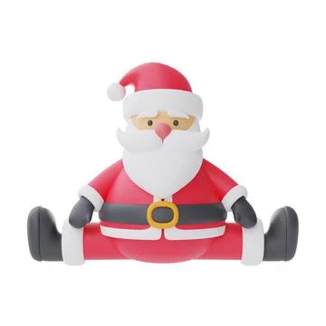 3d render of cartoon character santa claus isolated on white background. Merr Stock Illustration