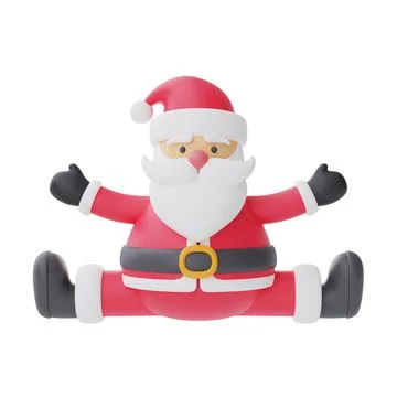 3d render of cartoon character santa claus isolated on white background. Merr Stock Illustration