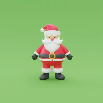 3d render of cartoon character santa claus. Merry Christmas and New Year. Stock Illustration