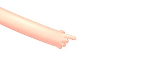 3d render cartoon hand with pointing finger Stock Illustration