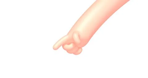 3d render cartoon hand with pointing finger Illustrazione stock