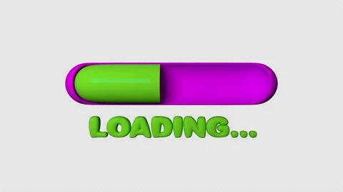 3d render, cartoon loading bar, green and violet acid color, alpha channel Stock Footage 166359758