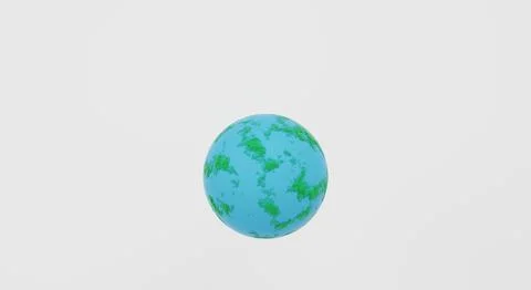 3d render. Cartoon planet earth isolated on a white background . 3d illustrat Stock Illustration