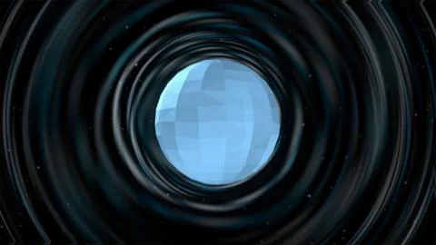 3d render. Cartoony low poly planet is floating over blue background with dense イラスト素材
