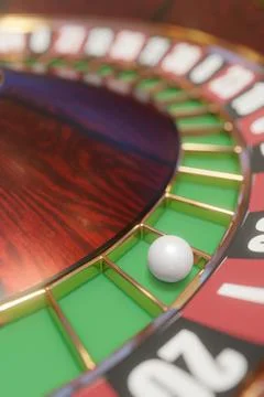 3d render of casino roulette wheel for gamble concept, gambling background. Illustration