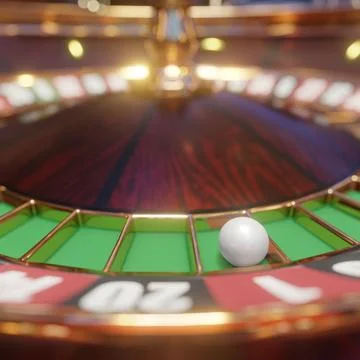 3d render of casino roulette wheel for gamble concept, gambling background. Stock Illustration