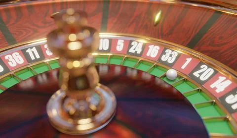 3d render of casino roulette wheel for gamble concept, gambling background. Stock Illustration